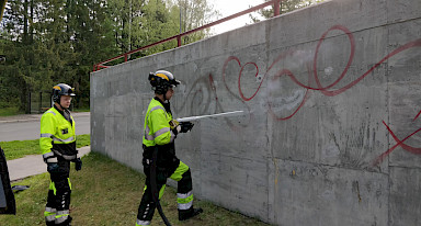 Kuivajääpuhallus on ympäristöystävällinen ja tehokas tapa myös graffitien poistoon