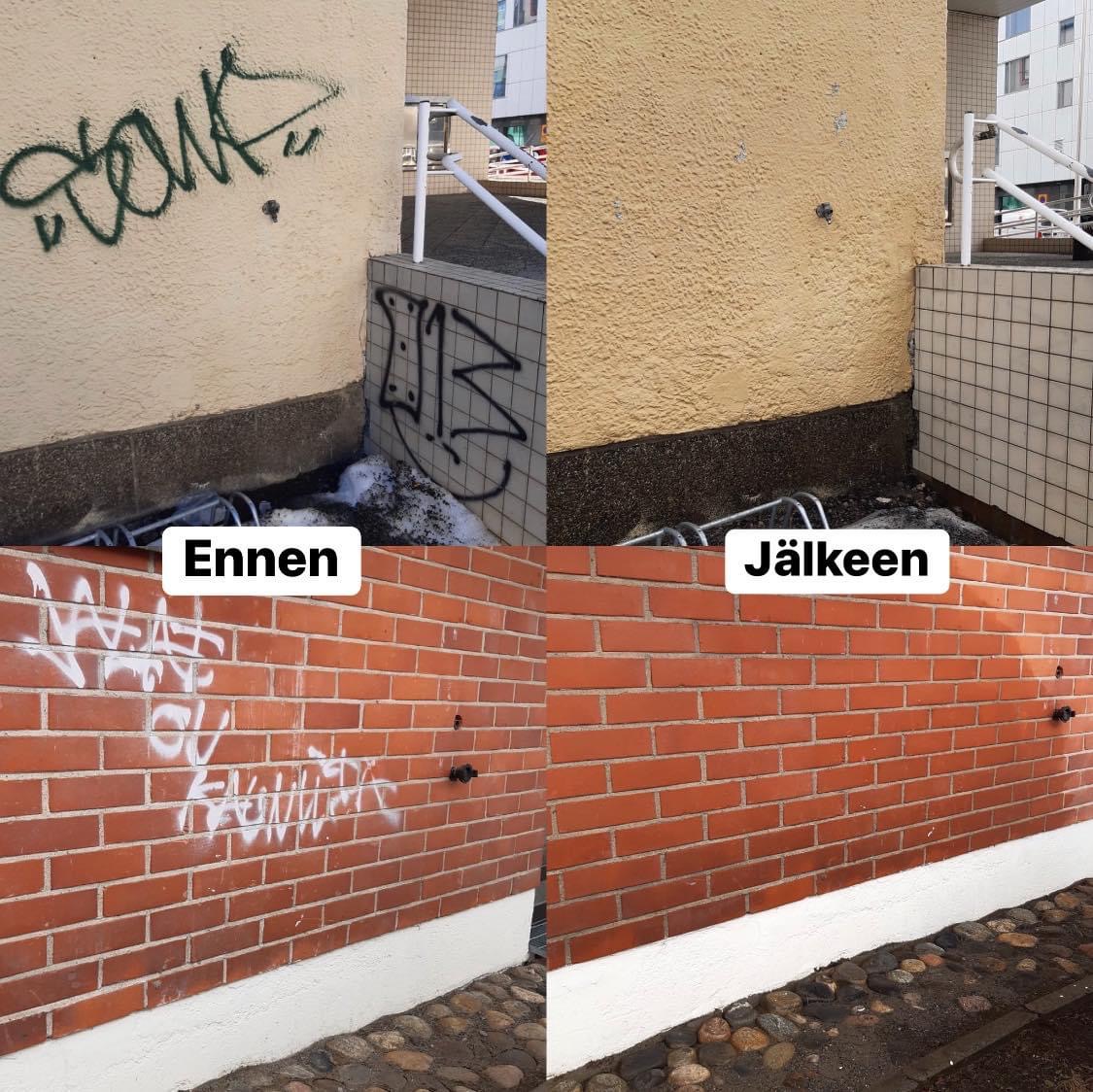 Graffitien poistoa